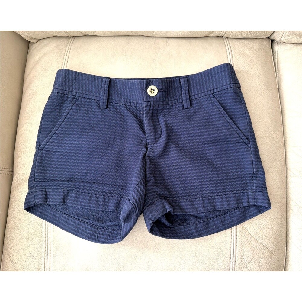 Lilly Pulitzer Shorts The Callahan Short Size 00 Blue 100% Cotton Preppy